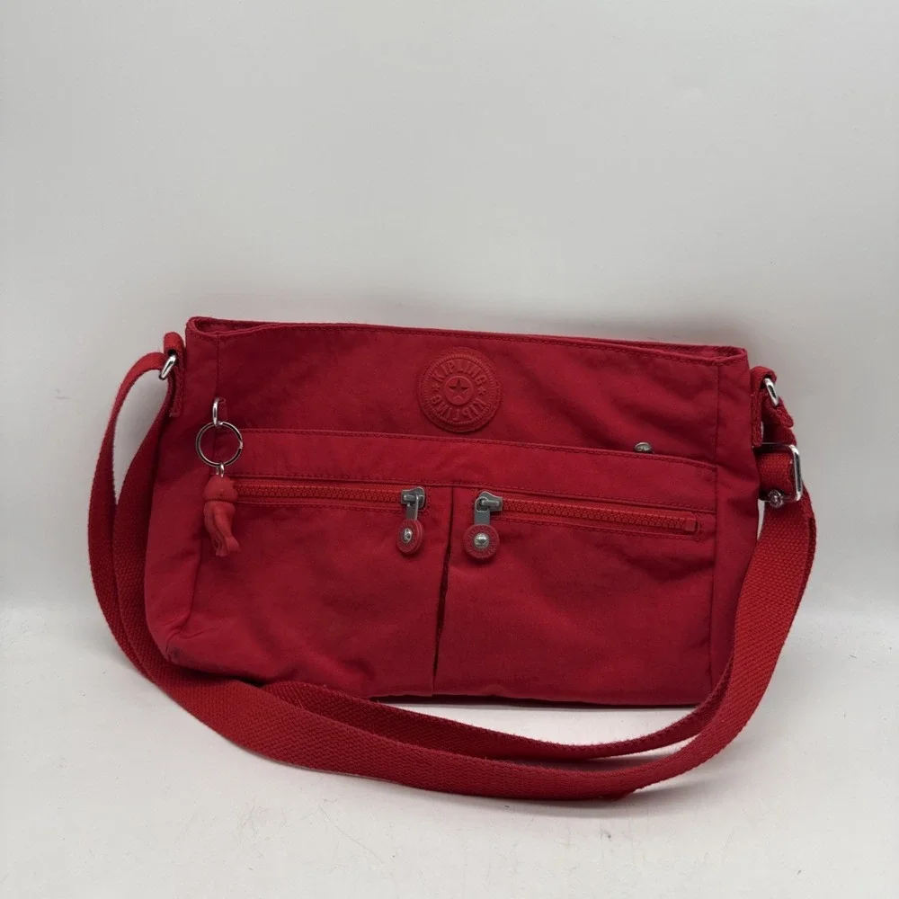 Kipling Angie Crossbody Bag Red Nylon Lightweight Purse